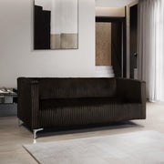 [L456-S] Austin - Sofa (Brown), Velvet, Brown With : N/A Box: 1 of 1 Each - L456-S