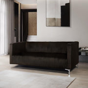 [L456-S] Austin - Sofa (Brown), Velvet, Brown With : N/A Box: 1 of 1 Each - L456-S