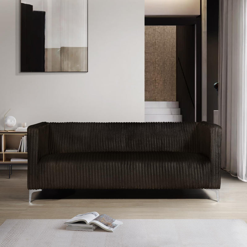 [L456-S] Austin - Sofa (Brown), Velvet, Brown With : N/A Box: 1 of 1 Each - L456-S