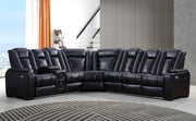 L467 - Zachary Black 3PC Power Sectional - L467-Black-3PC Sectional
