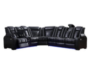 L467 - Zachary Black 3PC Power Sectional - L467-Black-3PC Sectional