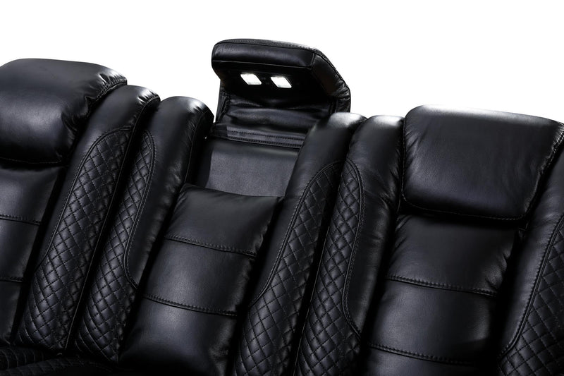 L467 - Zachary Black 3PC Power Sectional - L467-Black-3PC Sectional