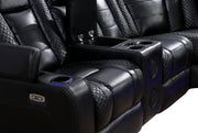 L467 - Zachary Black 3PC Power Sectional - L467-Black-3PC Sectional