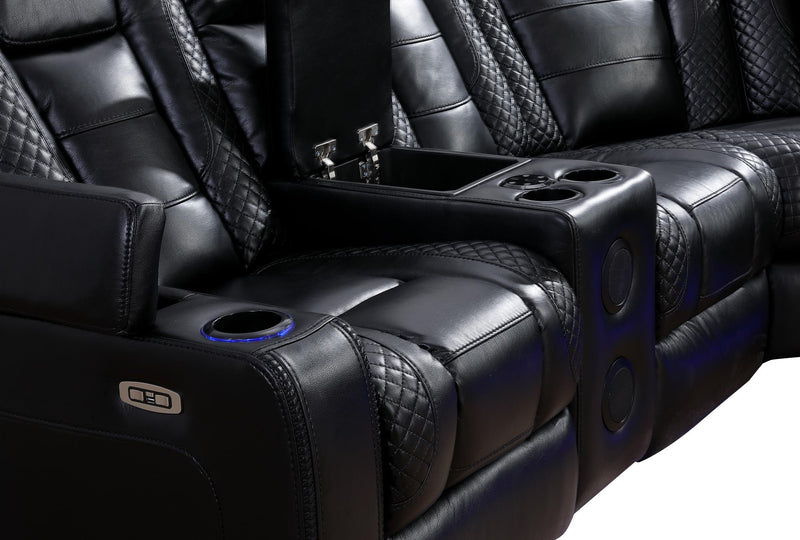 L467 - Zachary Black 3PC Power Sectional - L467-Black-3PC Sectional