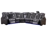 L468 - Zachary Gray 3PC Power Sectional - L468-Gray-3PC Sectional