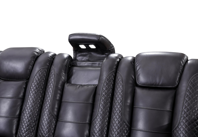 L468 - Zachary Gray 3PC Power Sectional - L468-Gray-3PC Sectional