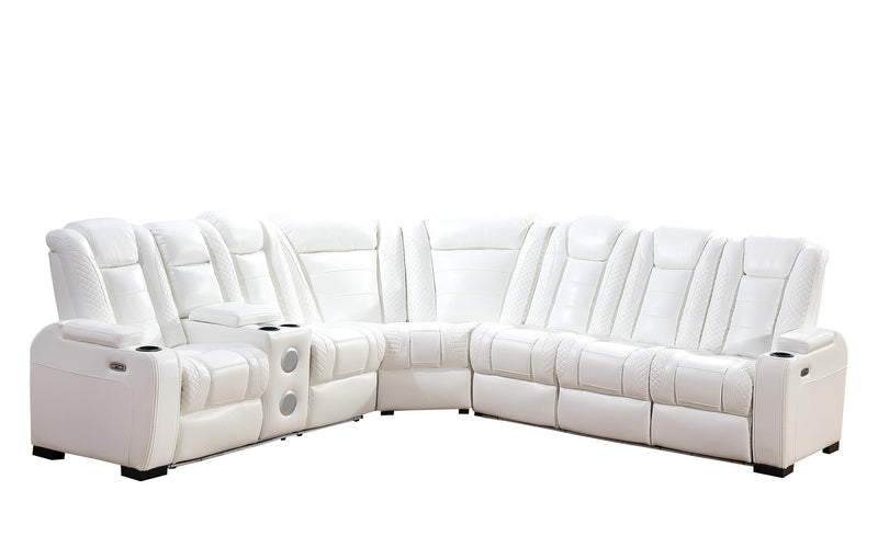 L469 - Zachary White 3PC Power Sectional - L469-White-3PC Sectional