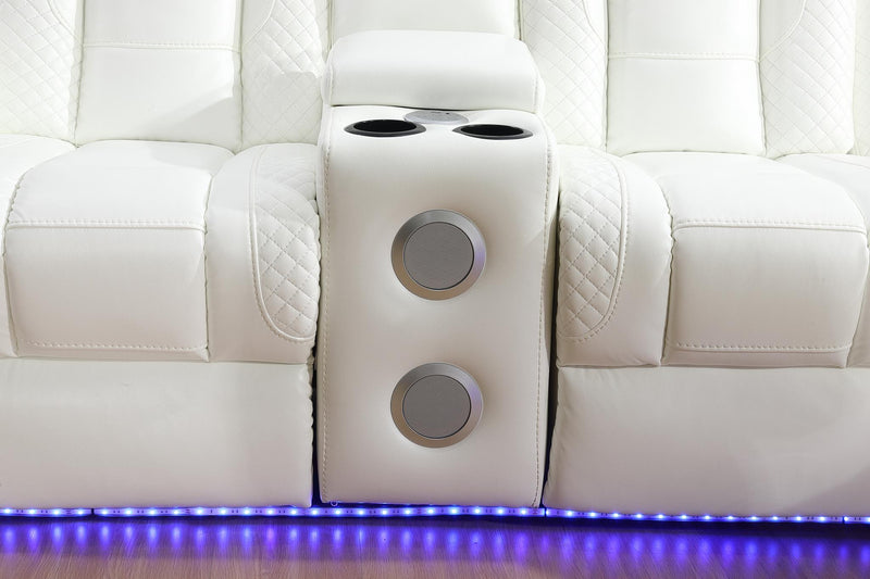 L469 - Zachary White 3PC Power Sectional - L469-White-3PC Sectional