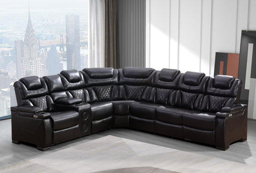 L472 - Braden Black 3PC Power Black Sectional - L472-Black-3PC Sectional