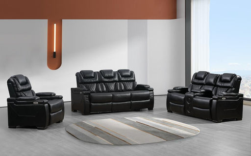 L490 - Braden Black 3PC (Power Sofa & Loveseat & Recliner) - L490-Black-3PC