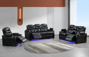 L490 - Braden Black Power Recliner W/ PWR Headrest (Black) - L490-1