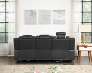 [L671-S] BELLA - Sofa (Gray), Gel Leather, Gray With : Power Recliner, Power Headrest, Drop-Down Table with Cup Holder, Wireless Charger, Power Source, Built-In LED Light, Storage Armrest, Reading Light Box: 1 of 1 Each - L671-S