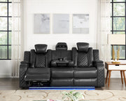 [L671-S] BELLA - Sofa (Gray), Gel Leather, Gray With : Power Recliner, Power Headrest, Drop-Down Table with Cup Holder, Wireless Charger, Power Source, Built-In LED Light, Storage Armrest, Reading Light Box: 1 of 1 Each - L671-S
