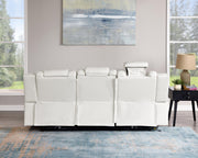 [L672-S] BELLA - Sofa (White), Gel Leather, White With : Power Recliner, Power Headrest, Drop-Down Table with Cup Holder, Wireless Charger, Power Source, Built-In LED Light, Storage Armrest, Reading Light Box: 1 of 1 Each - L672-S