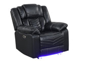 [L680-R] Newnan - Recliner (Black, Power), Air Leather, Black With : Power Recliner, Tube LED, USB Charger, Zero Gravity Box: 1 of 1 Each - L680-R
