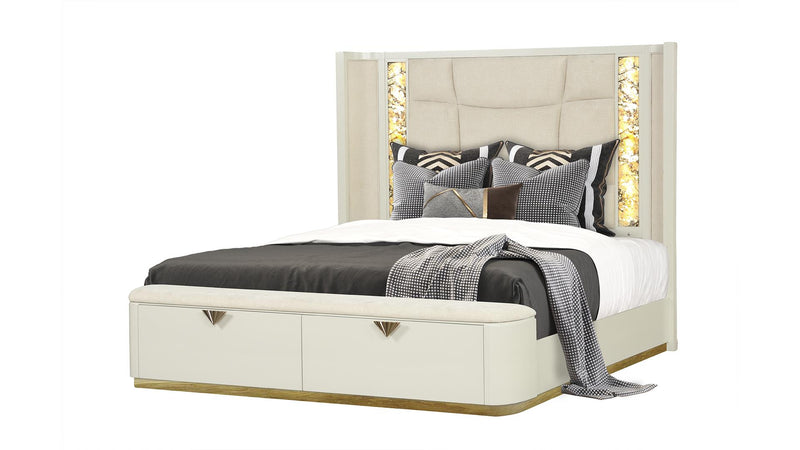 La Pierre King Bed in Cream - La Pierre King Bed in Cream