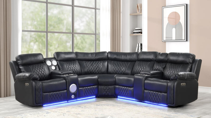 Lacrosse Sectional Sofa Black - Lacrosse Sectional Sofa Black