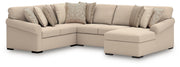 LadyMae Twill 4-Piece Sectional with Chaise - 59404S3