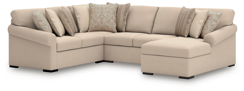 LadyMae Twill 4-Piece Sectional with Chaise - 59404S3