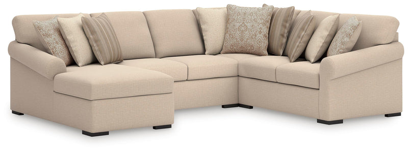 LadyMae Twill 4-Piece Sectional with Chaise - 59404S7
