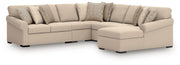 LadyMae Twill 5-Piece Sectional with Chaise - 59404S4