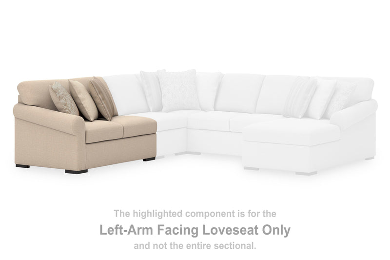 LadyMae Twill Left-Arm Facing Loveseat - 5940455