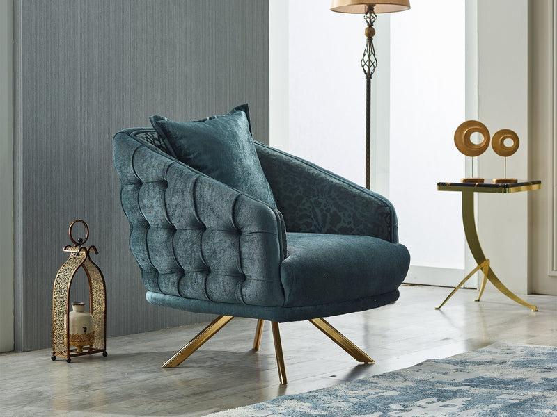 Laguna 35" Wide Tufted Armchair - Gate FurnitureAccent Chairs