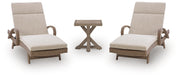 Laguna Heights 2 Outdoor Lounge Chairs with End Table in Beige - PKG025317