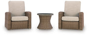 Laguna Heights 2 Outdoor Recliners and End Table in Beige - PKG025318