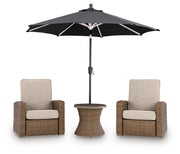 Laguna Heights 2 Outdoor Recliners and End Table in Beige - PKG025318