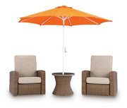 Laguna Heights 2 Outdoor Recliners and End Table in Beige - PKG025318
