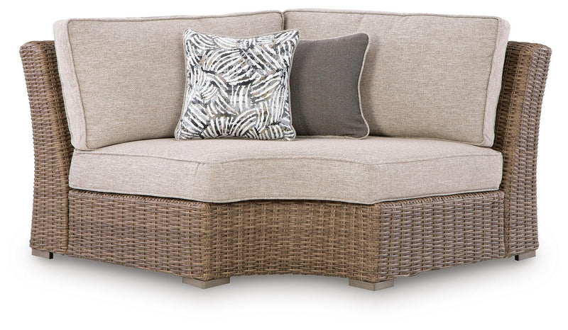 Laguna Heights Beige Outdoor Curved Corner Chair with Cushion - PCP790-851