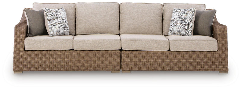Laguna Heights Beige Outdoor Right and Left-arm Facing Loveseat with Cushion (Set of 2) - PCP790-854