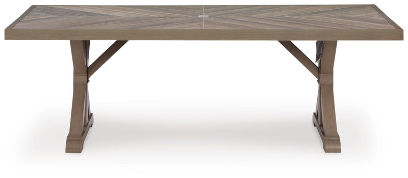 Laguna Heights Outdoor Dining Table and 4 Chairs and Bench in Beige - PKG024602