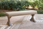 Laguna Heights Outdoor Dining Table and 4 Chairs and Bench in Beige - PKG024602