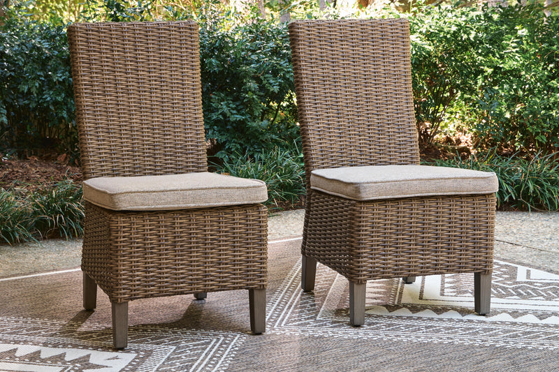 Laguna Heights Outdoor Dining Table and 4 Chairs and Bench in Beige - PKG024602