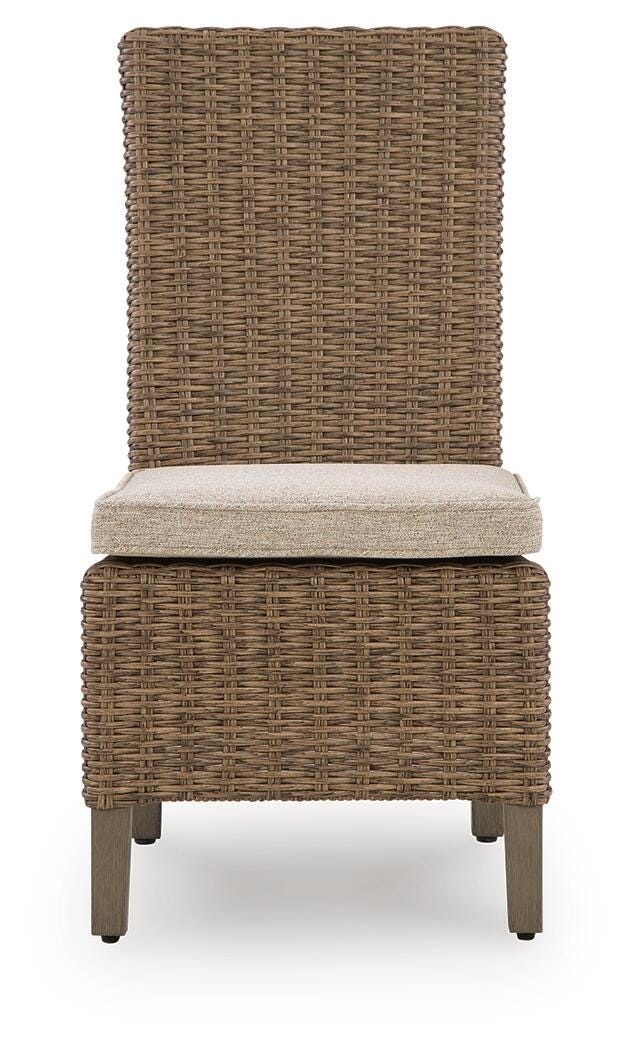 Laguna Heights Outdoor Dining Table and 4 Chairs and Bench in Beige - PKG024602