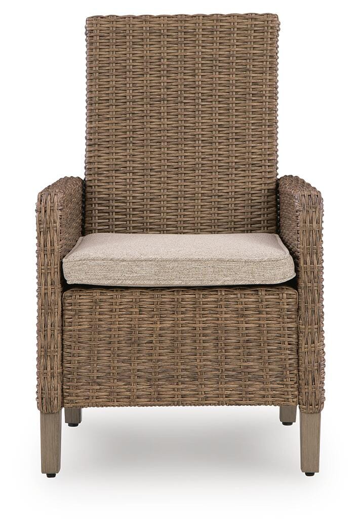 Laguna Heights Outdoor Dining Table and 4 Chairs and Bench in Beige - PKG024602