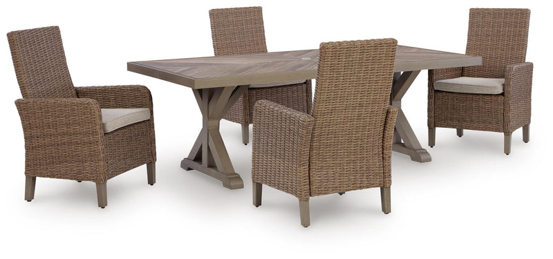 Laguna Heights Outdoor Dining Table and 4 Chairs in Beige - PKG024600