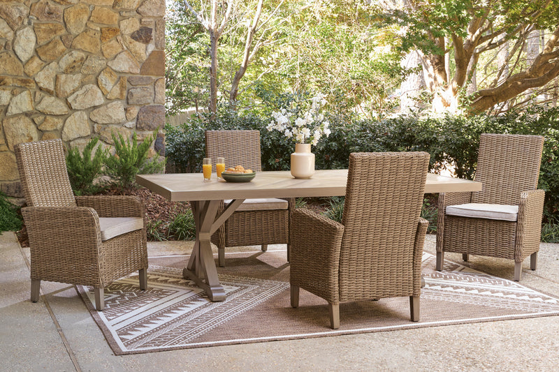 Laguna Heights Outdoor Dining Table and 4 Chairs in Beige - PKG024600