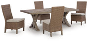 Laguna Heights Outdoor Dining Table and 4 Chairs in Beige - PKG024601