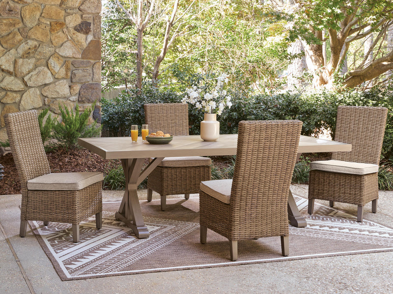 Laguna Heights Outdoor Dining Table and 4 Chairs in Beige - PKG024601