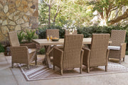 Laguna Heights Outdoor Dining Table and 6 Chairs in Beige - PKG024598