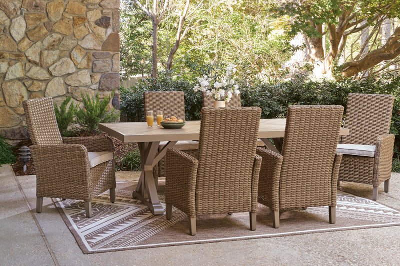Laguna Heights Outdoor Dining Table and 6 Chairs in Beige - PKG024598