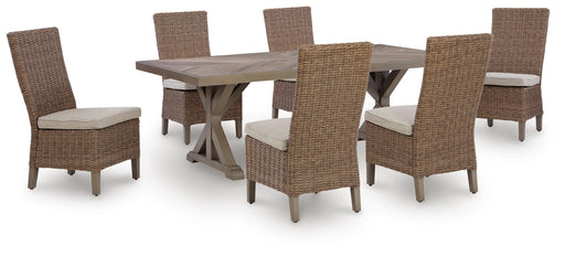 Laguna Heights Outdoor Dining Table and 6 Chairs in Beige - PKG024599