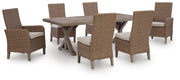Laguna Heights Outdoor Dining Table and 6 Chairs in Beige - PKG024603