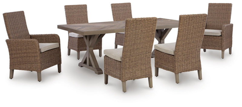 Laguna Heights Outdoor Dining Table and 6 Chairs in Beige - PKG024603