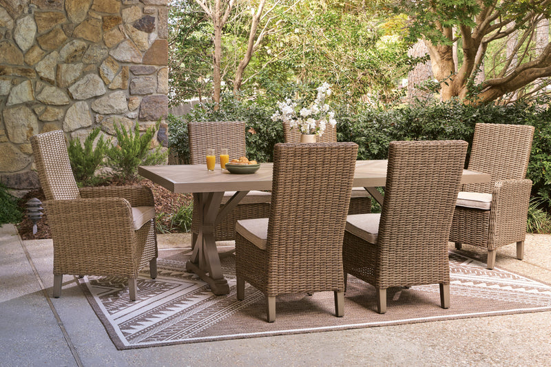 Laguna Heights Outdoor Dining Table and 6 Chairs in Beige - PKG024603