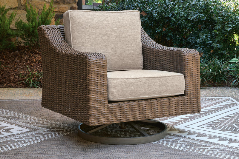 Laguna Heights Outdoor Sofa and 2 Chairs with Coffee Table in Beige - PKG024607