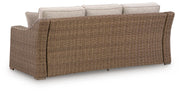 Laguna Heights Outdoor Sofa and 2 Chairs with Coffee Table in Beige - PKG024607